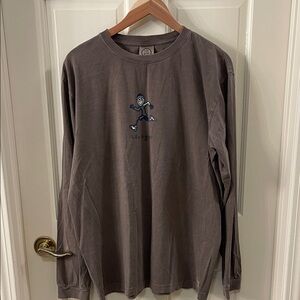 Life Is Good Gray Crewneck Tee with Running Stick Figure